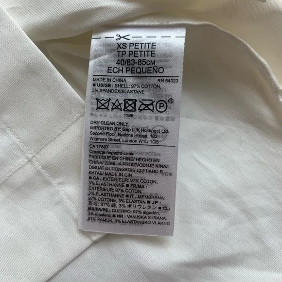 BANANA REPUBLIC Women's White Scalloped Top-Size PXS - Picture 3 of 3